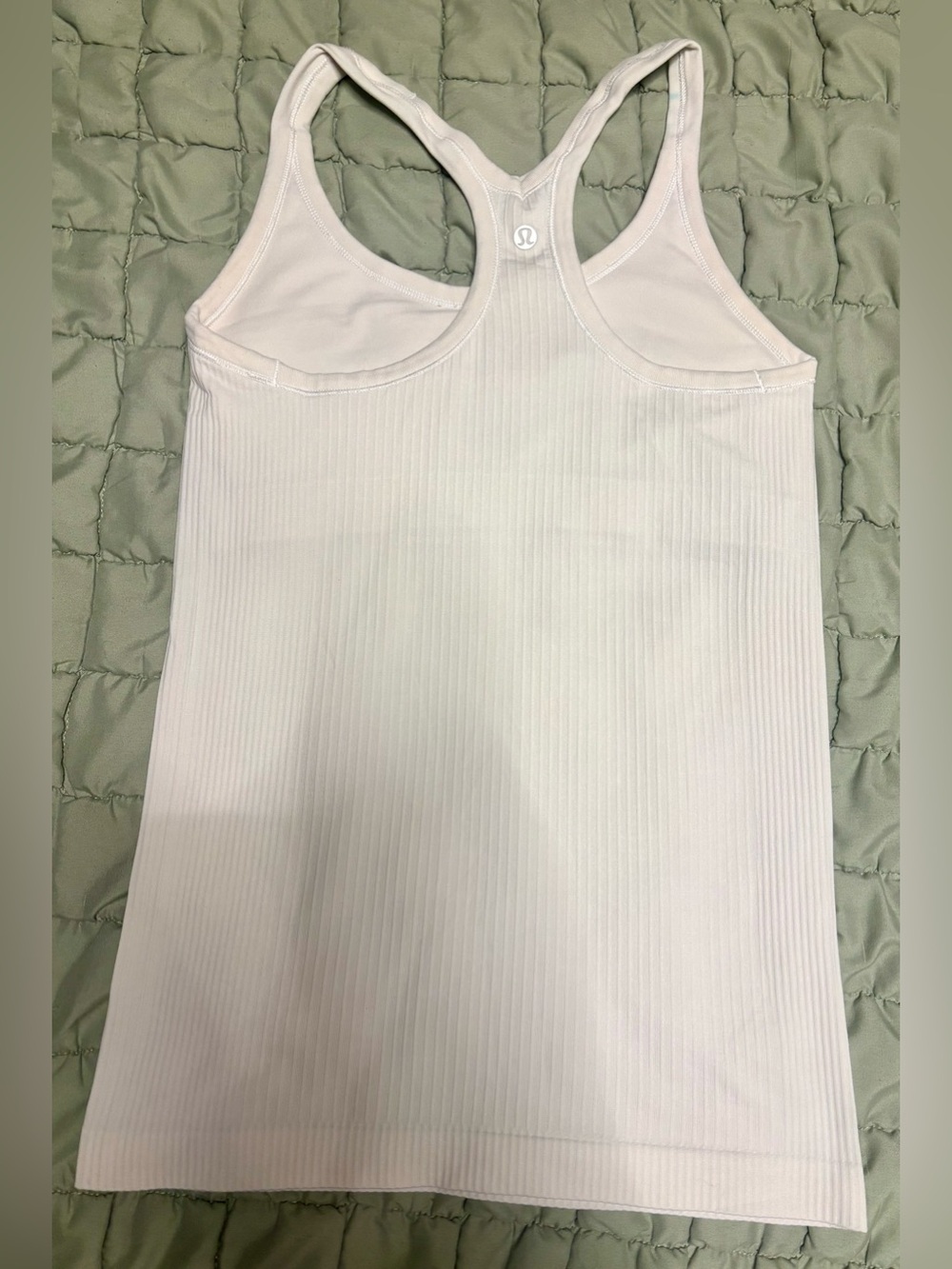 LULULEMON Women’s Cream Ribbed Racerback Tank Top - Picture 2 of 4
